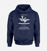 Thumbnail for Cessna Citation X+ design on navy blue double-side hoodie, single-side print