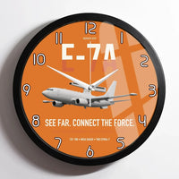 Thumbnail for E-7A Wedgetail design on orange framed wall clock