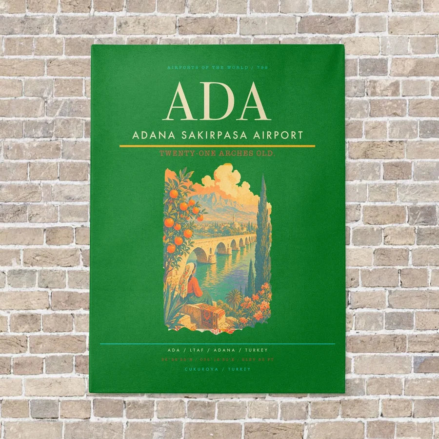 Adana Sakirpasa Airport ADA - Canvas No Frame - Green