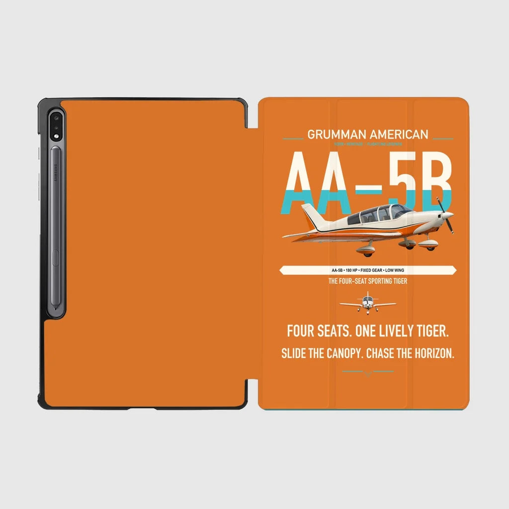Grumman American AA-5B Tiger design on orange samsung tablet tablet case