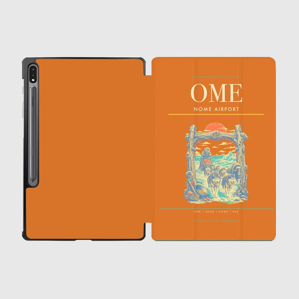 Nome Airport (OME) design on orange samsung tablet tablet case