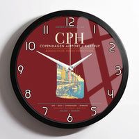 Thumbnail for Copenhagen Airport Kastrup CPH Wall-Clock Framed - Dark Red
