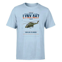 Thumbnail for Westland Lynx AH7 design on light blue t-shirt, single-side print