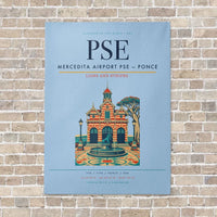 Thumbnail for Mercedita Airport PSE — Ponce vertical canvas print - no frame - light blue background