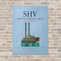 Thumbnail for Shreveport Regional Airport SHV vertical canvas print - no frame - light blue background