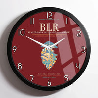 Thumbnail for Kempegowda International Airport Bengaluru BLR - Deccan Garden Silk Loom Wall-Clock Framed - Dark Red
