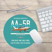 Thumbnail for Grumman American AA-5B Tiger design on turquoise round mouse pad