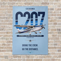 Thumbnail for Cessna T207A Stationair 8 vertical canvas print - no frame - light blue background