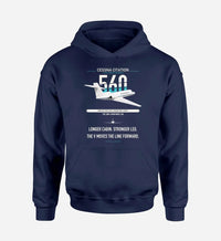 Thumbnail for Cessna Citation 560 - Citation V design on navy blue double-side hoodie, single-side print
