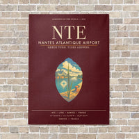 Thumbnail for Nantes Atlantique Airport NTE - Canvas Framed - Dark Red