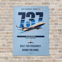 Thumbnail for Boeing 737-800 NG vertical canvas print - no frame - light blue background