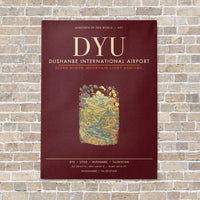 Thumbnail for Dushanbe International Airport DYU - Canvas Framed - Dark Red