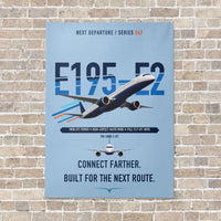 Thumbnail for Embraer E195-E2 vertical canvas print - no frame - light blue background