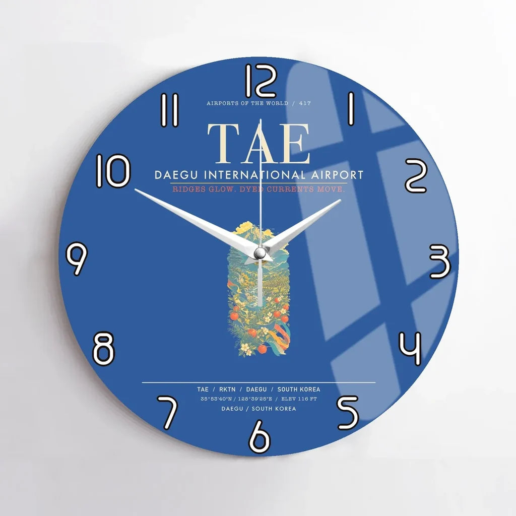 Daegu International Airport TAE Wall-Clock No-Frame - Blue