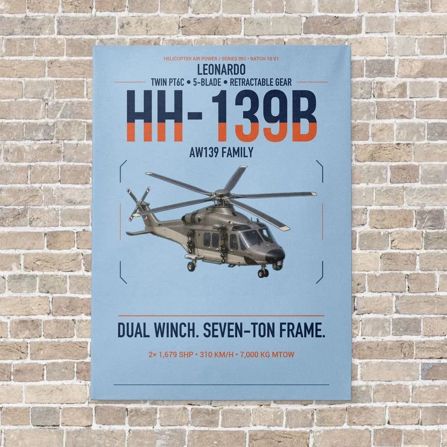 Leonardo HH-139B vertical canvas print - no frame - light blue background