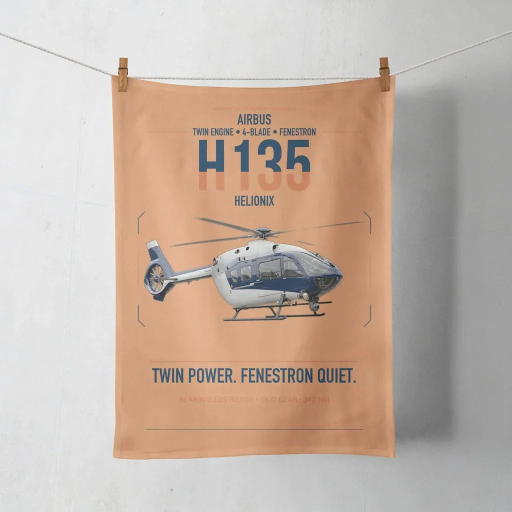 Airbus H135 design on orange towel