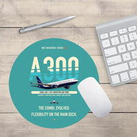 Thumbnail for Airbus A300C4-600 design on turquoise round mouse pad