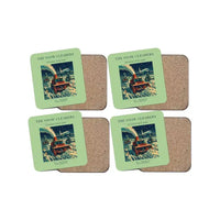 Thumbnail for The Snow Clearers - Designed Coasters design on light green 4-pieces-set