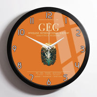 Thumbnail for Spokane International Airport (GEG) design on orange framed wall clock