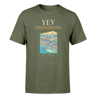 Thumbnail for Inuvik (Mike Zubko) Airport (YEV) T-Shirt single-side front print in Green Army | inuvik-mike-zubko-airport-yev-double-side-t-shirt