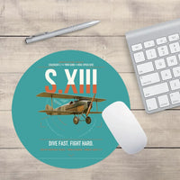 Thumbnail for SPAD S.XIII C.1 design on turquoise round mouse pad
