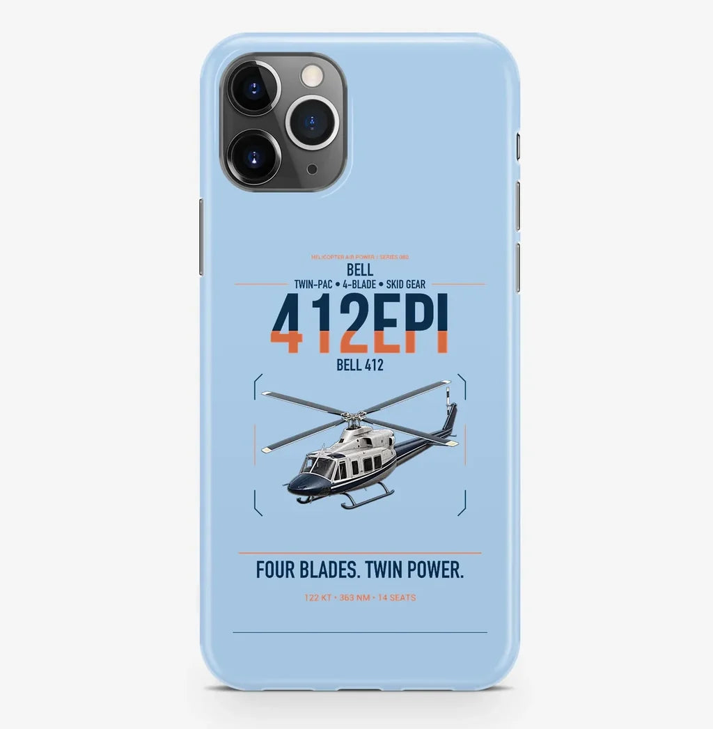 Bell 412EPI design on light blue magsafe iphone case, for iPhone Pro Max