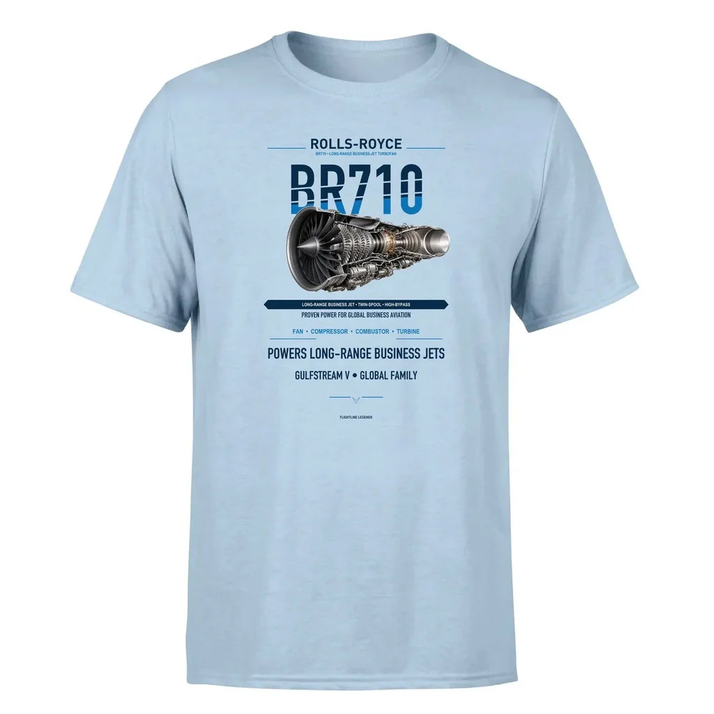 BR710 design on light blue single side