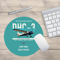 Thumbnail for DHC-3 Otter design on turquoise round mouse pad