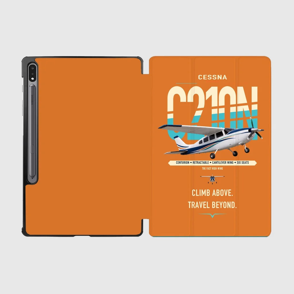 Cessna T210N Centurion design on orange samsung tablet tablet case