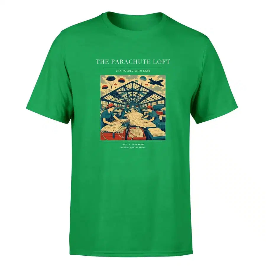 VINTAGE G4508 - The Parachute Loft - Premium T-Shirt design on green premium t shirt