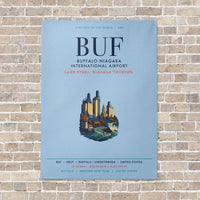 Thumbnail for Buffalo Niagara International Airport BUF vertical canvas print - no frame - light blue background
