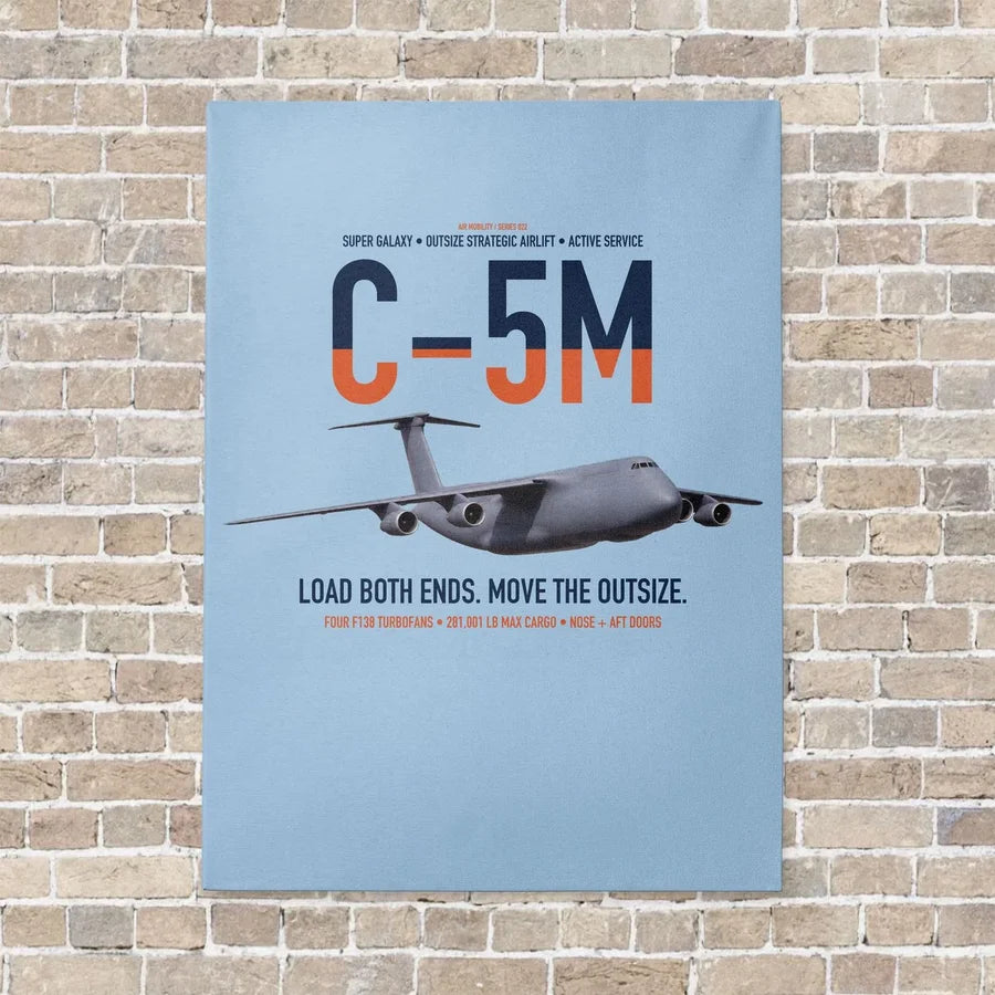 C-5M Super Galaxy vertical canvas print - no frame - light blue background