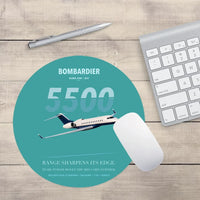 Thumbnail for Bombardier Global 5500 design on turquoise round mouse pad
