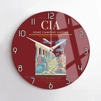 Thumbnail for Rome Ciampino Airport CIA Wall-Clock No-Frame - Dark Red