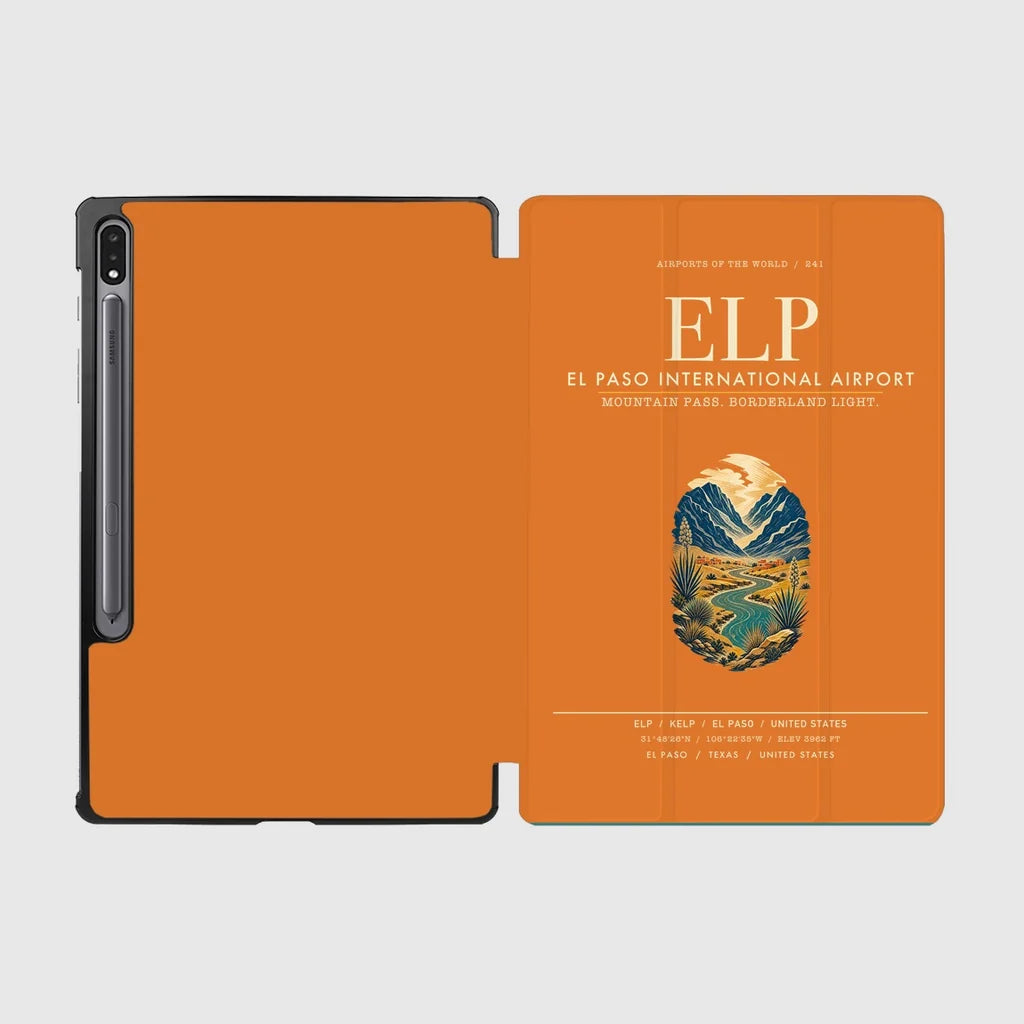 El Paso International Airport (ELP) design on orange samsung tablet tablet case