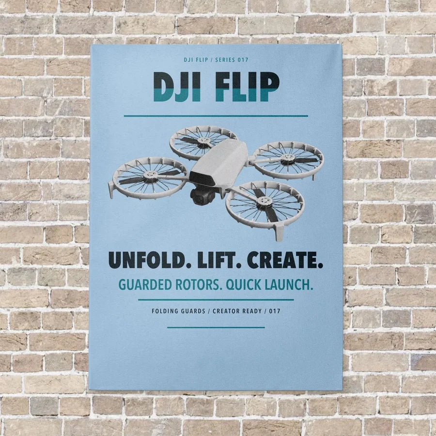 DJI Flip vertical canvas print - no frame - light blue background