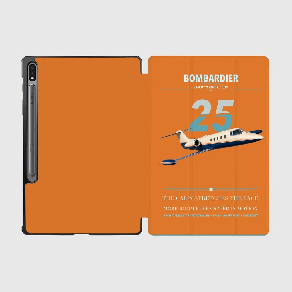 Bombardier Learjet 25 design on orange samsung tablet tablet case