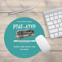 Thumbnail for PT6E-67XP design on turquoise round mouse pad