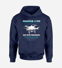 Thumbnail for DJI Phantom 4 RTK design on navy blue hoodie single side