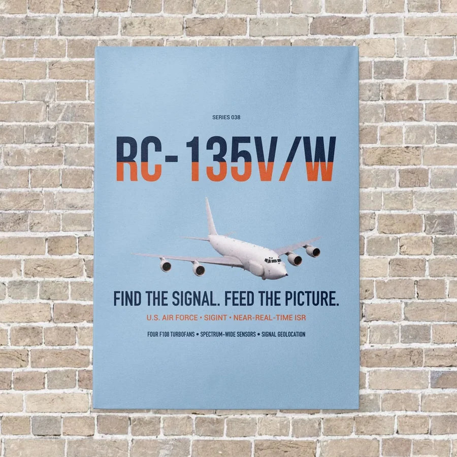 RC-135V W Rivet Joint vertical canvas print - no frame - light blue background