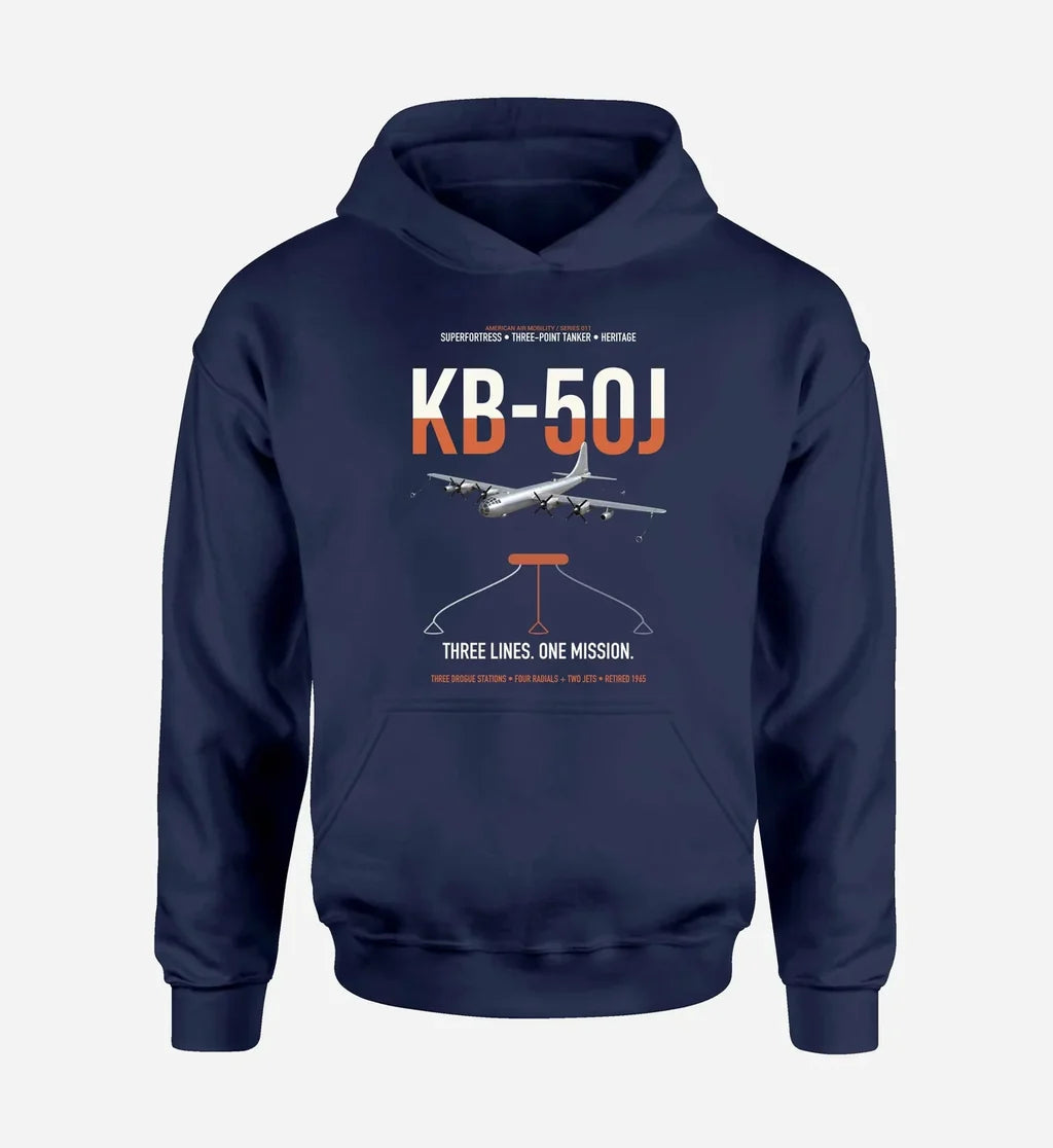 KB-50J Superfortress design on navy blue double-side hoodie, single-side print