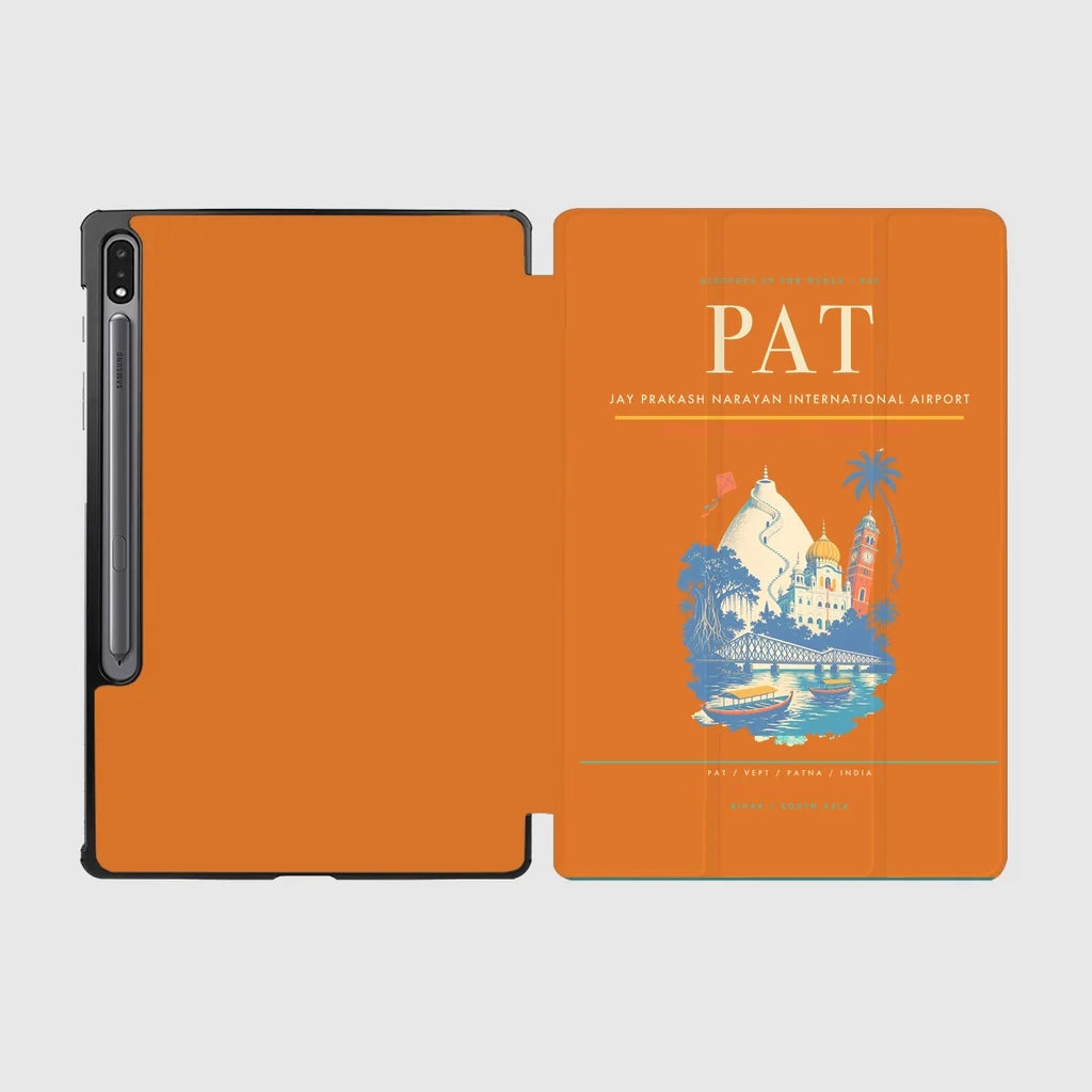 Jay Prakash Narayan International Airport (PAT) design on orange samsung tablet tablet case