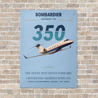 Thumbnail for Bombardier Challenger 350 vertical canvas print - no frame - light blue background