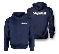 Thumbnail for Skywest Airlines logo on navy blue double side hoodie