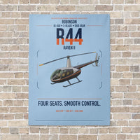 Thumbnail for Robinson R44 Raven II vertical canvas print - no frame - light blue background