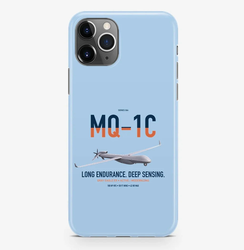 MQ-1C Gray Eagle ER design on light blue magsafe iphone case, for iPhone Pro Max