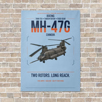 Thumbnail for Boeing MH-47G Chinook vertical canvas print - no frame - light blue background