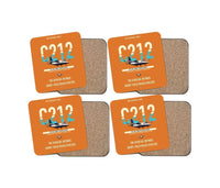 Thumbnail for CASA C-212-300 Aviocar design on orange 4 pieces set coaster
