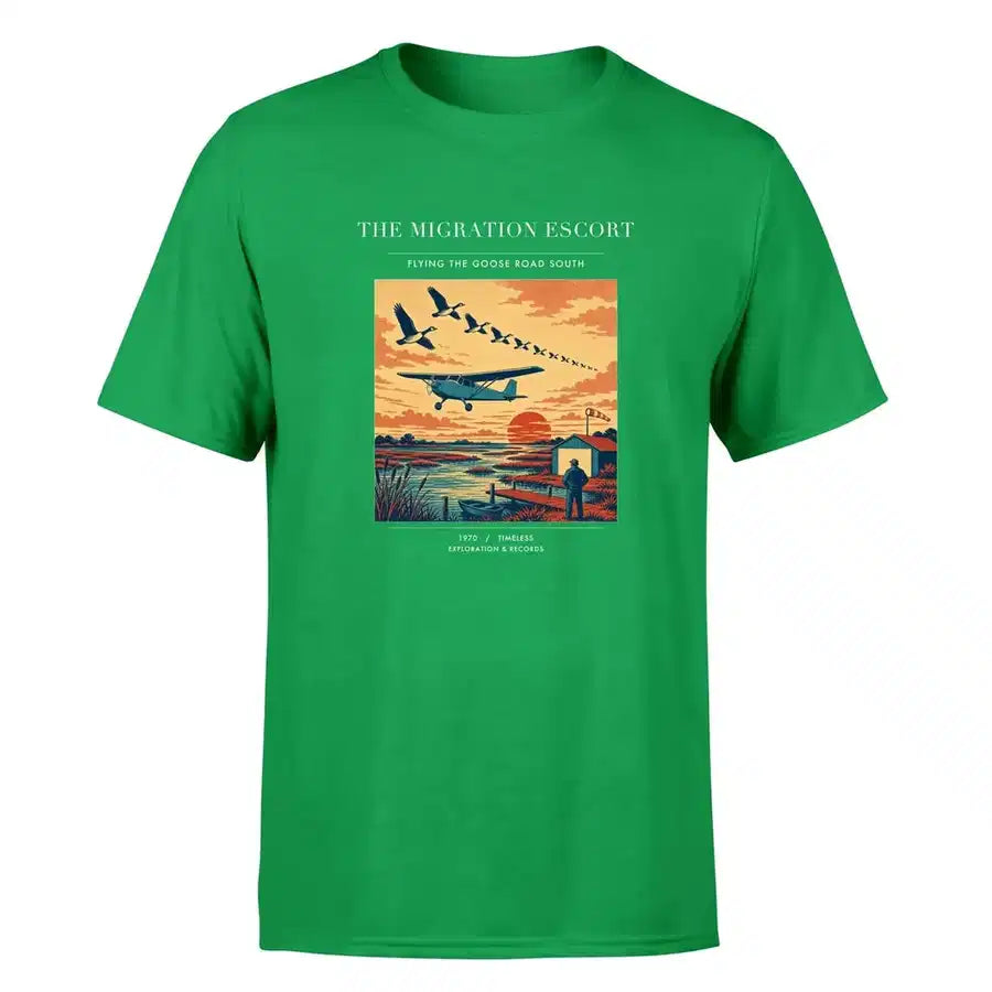 VINTAGE G4448 - The Migration Escort - Premium T-Shirt design on green premium t shirt