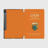 Thumbnail for Des Moines International Airport (DSM) design on orange samsung tablet tablet case